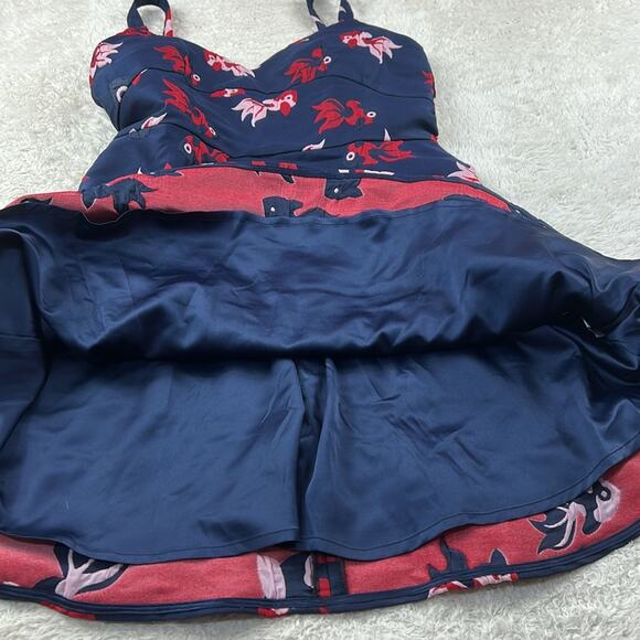 Jinye Original Design Betta fish novelty print fit and flare dress, size L - Picture 7 of 9